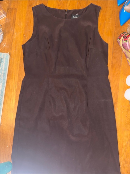 Dresses & Skirts - Classic Sleeveless Sheath Dress in Dark Brown work chic purple plum goth emo